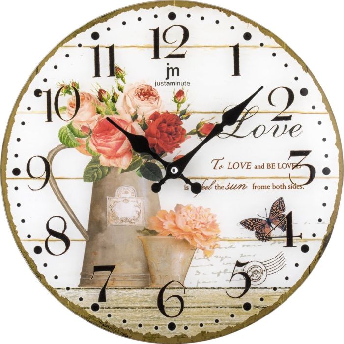 Lowell Orologio Da Parete In Vetro Bianco 38 Cm - Design Moderno Con Numeri, Movimento Quarzo