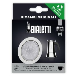 Sanfor 57047 Guarnizione Piatta Per Caffettiera Tipo Musa In Acciaio – 2 Pezzi, Gomma Bianca, Diametro Esterno 55 Mm, Interno 45 Mm, Larghezza 5 Mm, Per 2 Tazze - 2