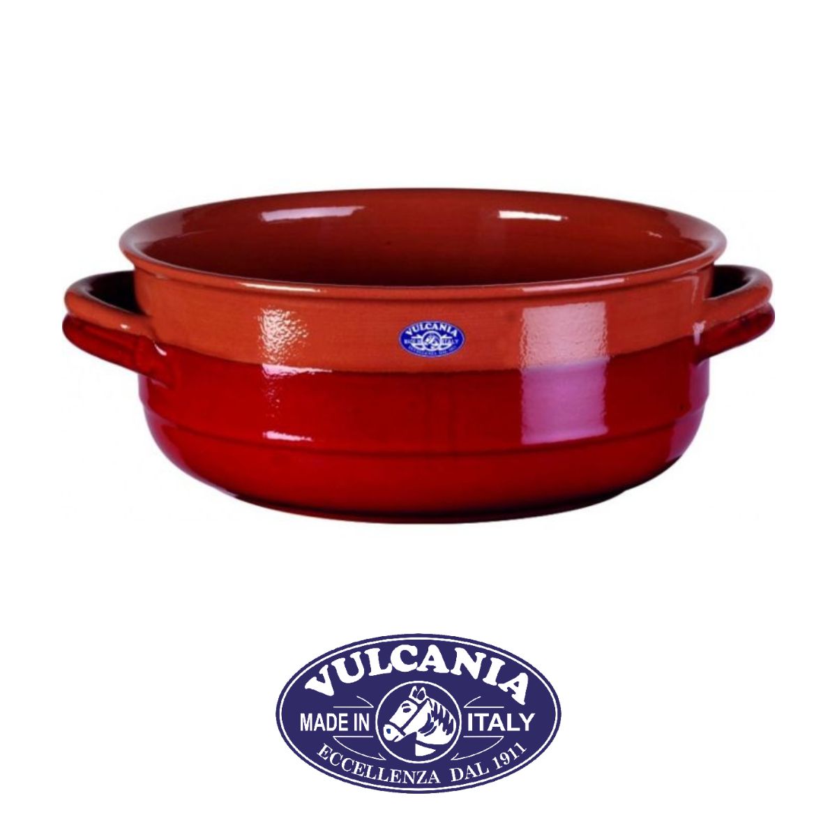 Tegame 2 manici d30 cm Alfa rossa - Vulcania ceramiche Tegame 2 manici d30 cm Alfa rossa - Vulcania ceramiche