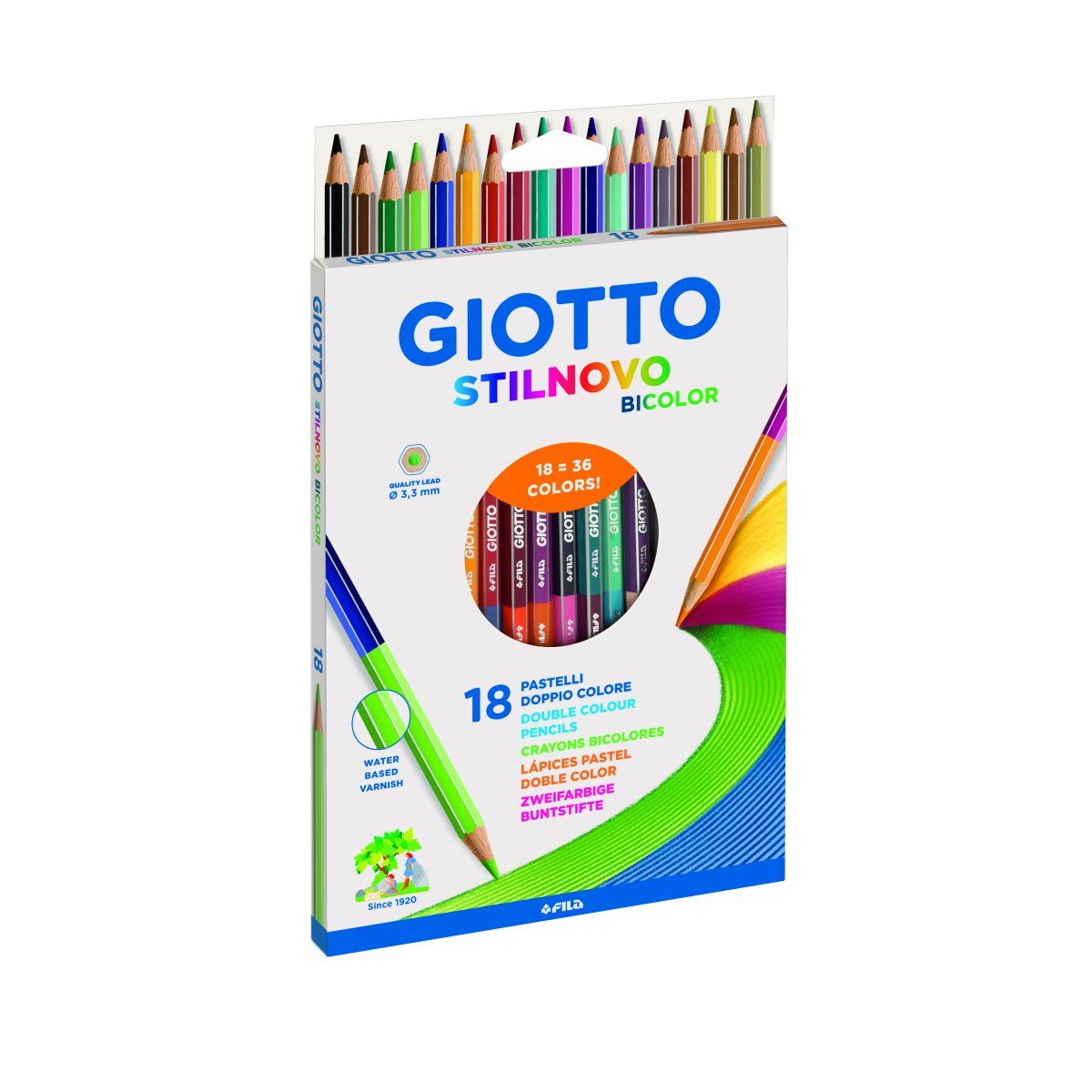 18 matite colorate  Bicolor - Giotto Stilnovo
