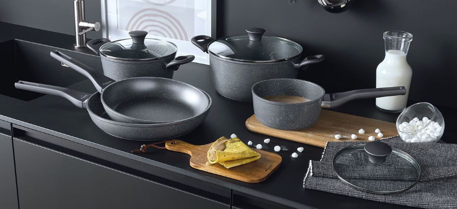 Batteria 12 pezzi in antiaderente Grancucina Phaetra Tognana